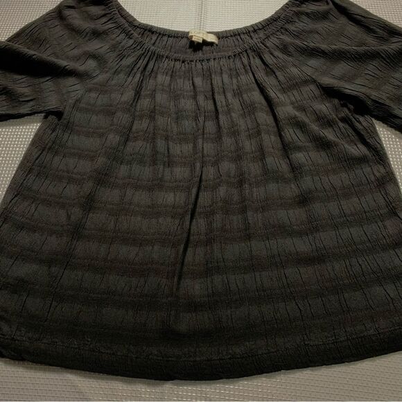 LOFT Crinkle Stripes Gauze Style Round Neckline Blouse SP - Picture 7 of 7